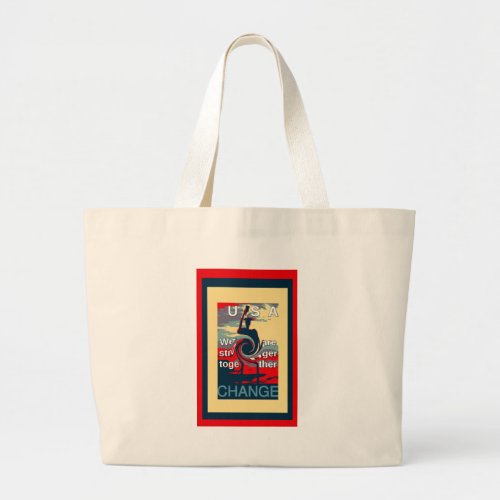Hillary USA we are stronger together Large Tote Bag