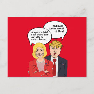 Hillary vs Trump Birthday Card - A wall around you