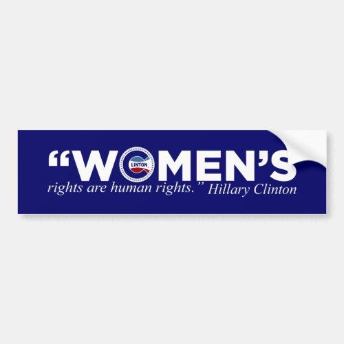 Hillary Womens Rights Are Human Rights Bumper Sticker