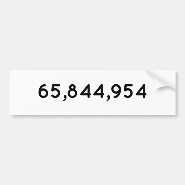 Hillary's final vote count 2016 Bumper Sticker (Front)