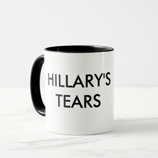 Hillary's Tears - Smiling Trump Mug (Front Left)