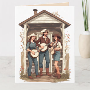 HILLBILLY BANJO FUNNY BIRTHDAY GREETING CARD