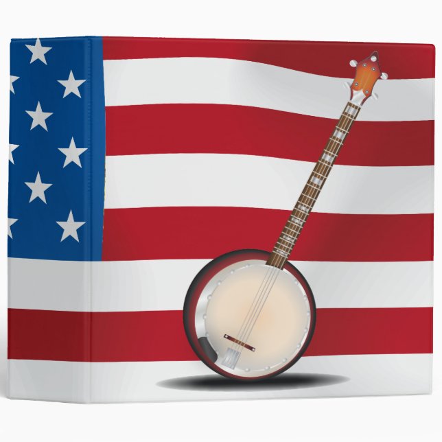 Hillbilly Banjo - USA 3 Ring Binder (Front/Spine)