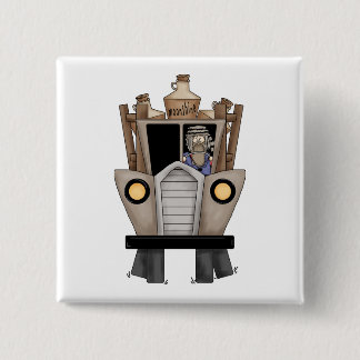 hillbilly driving pinback button