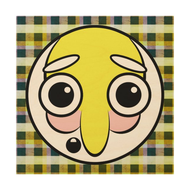 Hillbilly Emoji Face  Wood Wall Art (Front)