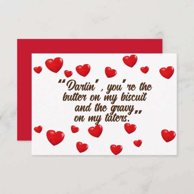 hillbilly love quote enclosure card (Front/Back)