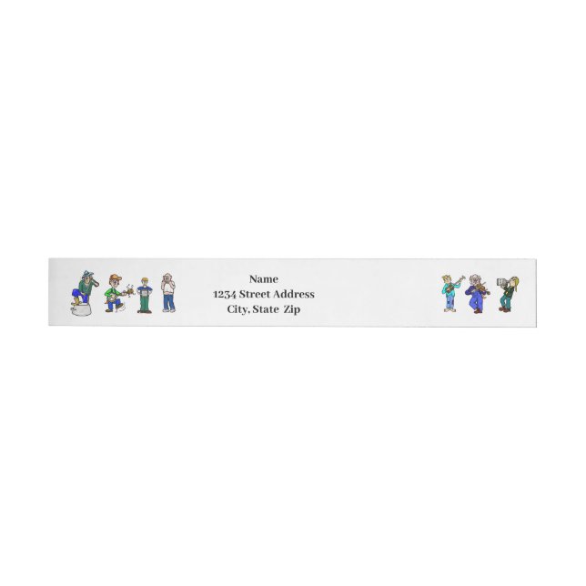 Hillbilly Musicians Wraparound Address Label (Individual)