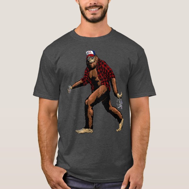 Hillbilly Redneck Patriotic Beer Drinking T-Shirt (Front)