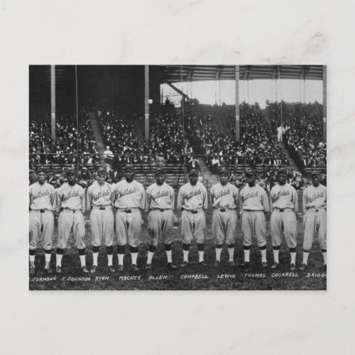 Hilldale Club baseball team Colored World Series Postcard