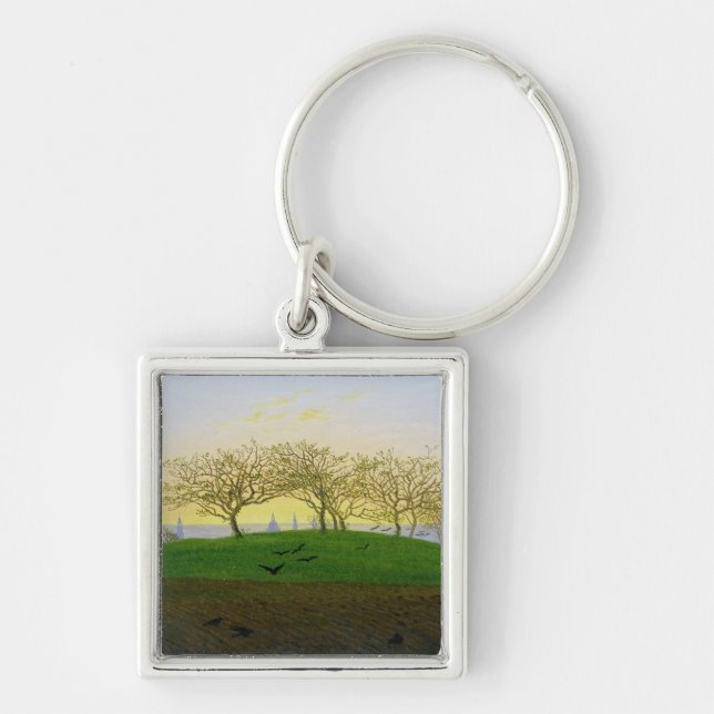 Hills and Ploughed Fields near Dresden Keychain (Front)