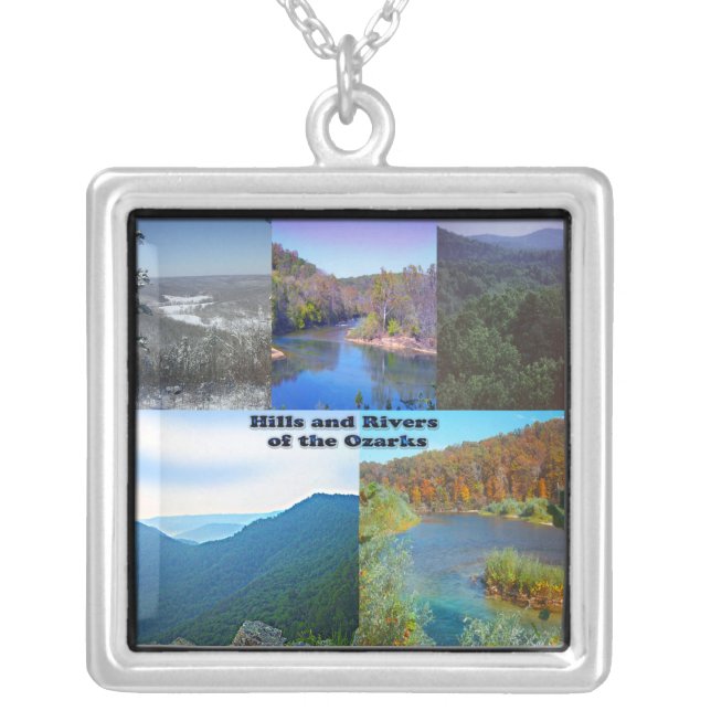 Hills and Rivers of the Ozarks Silver Plated Necklace (Front)