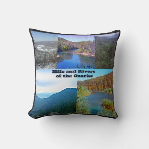 Hills and Rivers of the Ozarks Throw Pillow