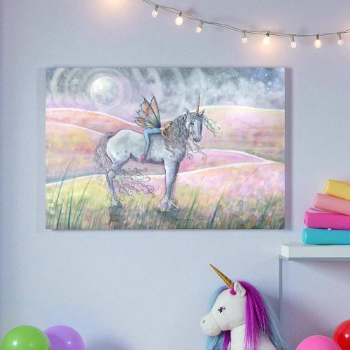 Hills of Enchantment Unicorn and Fairy Fantasy Art
