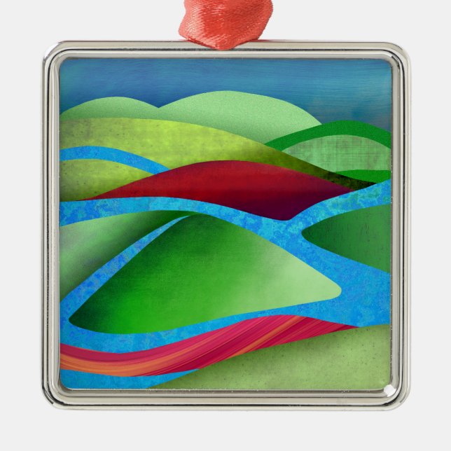 Hills On Ice Metal Ornament (Front)