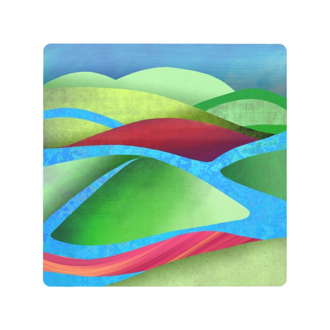 Hills On Ice Metal Print (Front)