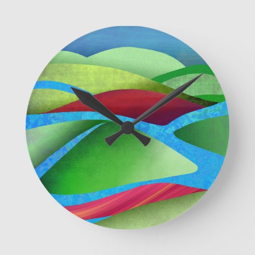 Hills On Ice Round Clock