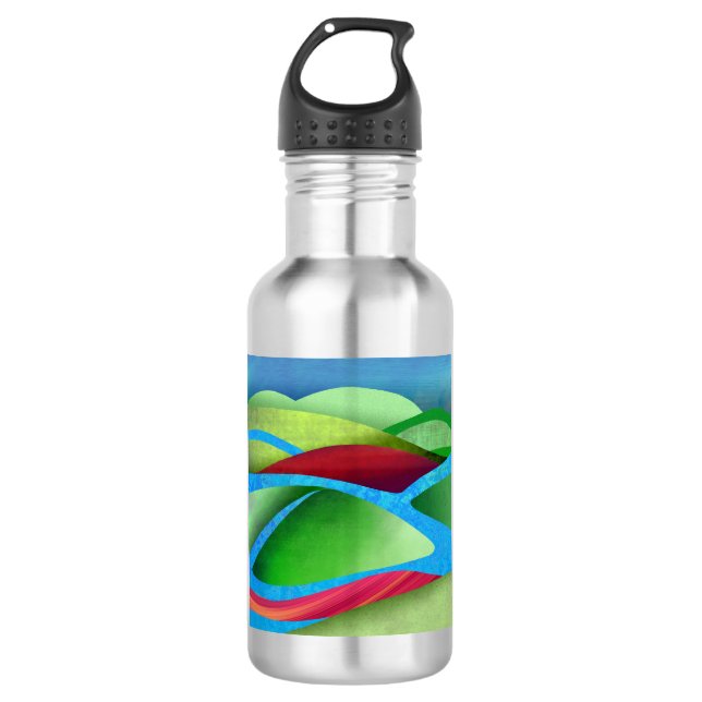 Hills On Ice Stainless Steel Water Bottle (Front)