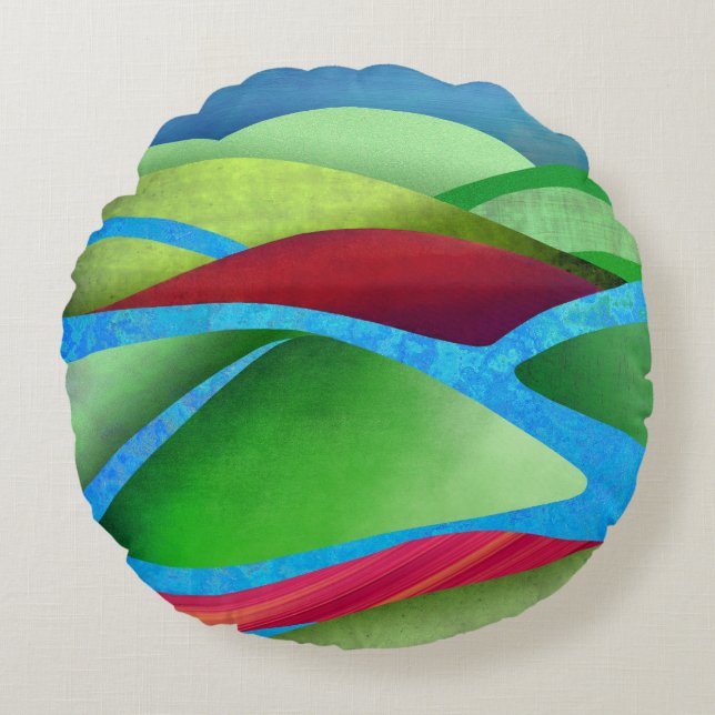 Hills On Ice Throw Pillow (Front)