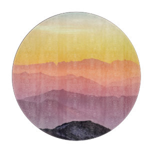 Hills Scenery Rainbow colors Cutting Board