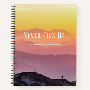 Hills Scenery Rainbow colours Motivation Quote Notebook