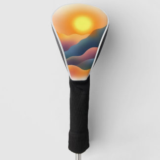 Hills with Glowing Sunset Golf Head Cover