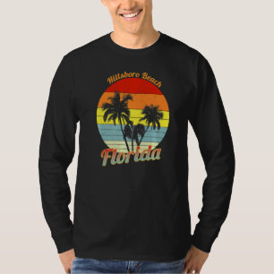 Hillsboro Beach Florida Retro Tropical Palm Trees T-Shirt
