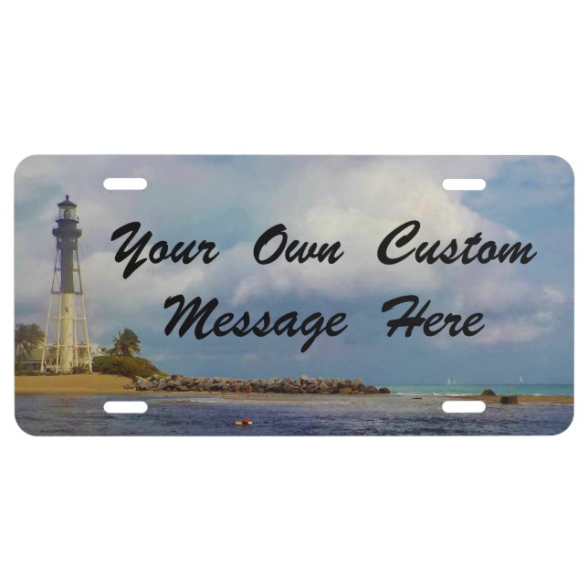 Hillsboro Inlet Light Custom Message License Plate (Front)