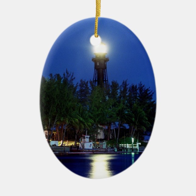 Hillsboro Lighthouse Ceramic Ornament (Front)