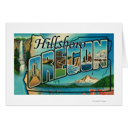 Hillsboro, Oregon - Large Letter Scenes Cards (Front Horizontal)