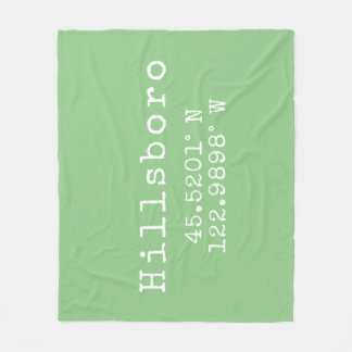 Hillsboro Oregon Latitude Longitude Fleece Blanket