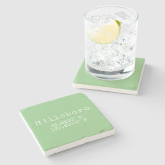 Hillsboro Oregon Latitude Longitude Stone Coaster