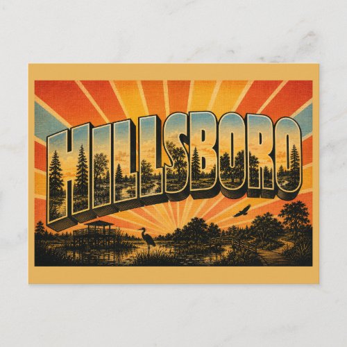 Hillsboro Oregon Wetlands Wildlife Preserve Art Postcard