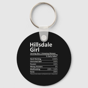 Hillsdale Girl Nj New Jersey Funny City Home Roots Keychain
