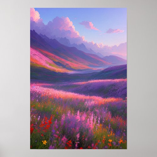 Hillside Blooms Poster