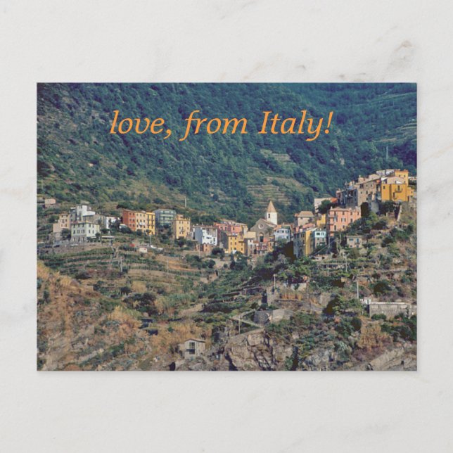 "HILLSIDE ITALIAN VILLAGES/ THE CINQUE TERRE  AREA POSTCARD (Front)