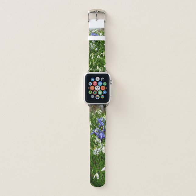Hillside of Early Spring Flowers Landscape Apple Watch Band (Front)