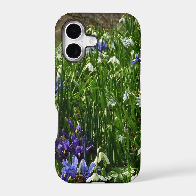 Hillside of Early Spring Flowers Landscape Iphone Case (Back)