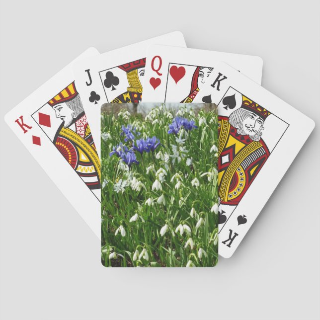 Hillside of Early Spring Flowers Landscape Poker Cards (Back)