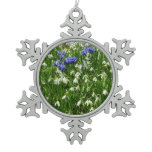 Hillside of Early Spring Flowers Landscape Snowflake Pewter Christmas Ornament