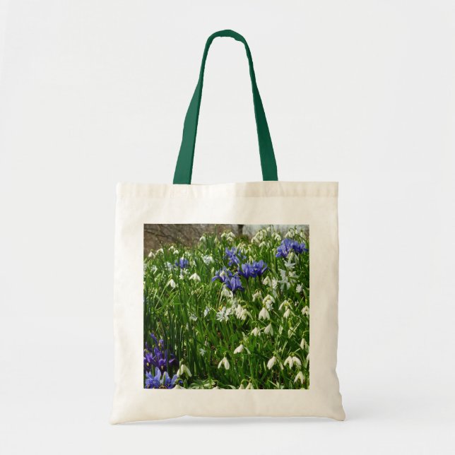 Hillside of Early Spring Flowers Landscape Tote Bag (Front)