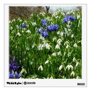 Hillside of Early Spring Flowers Landscape Wall Decal