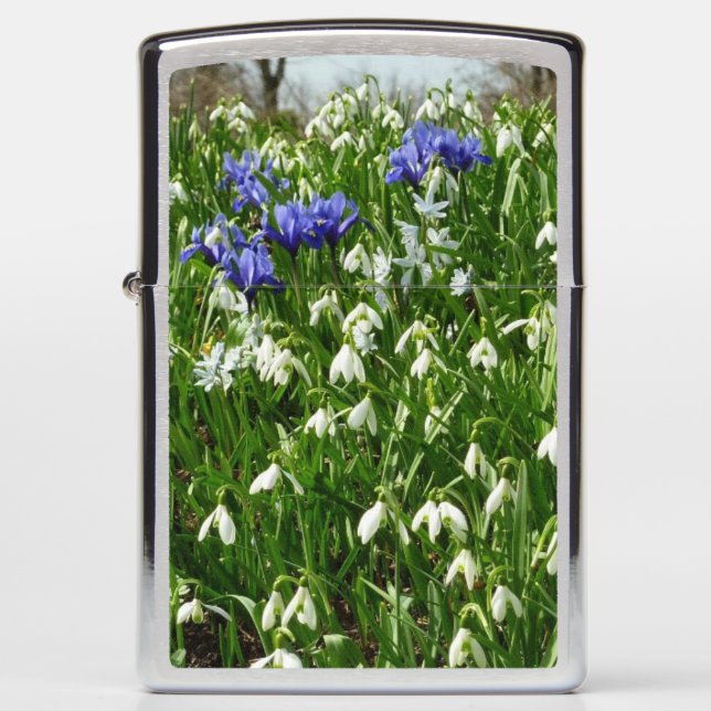 Hillside of Early Spring Flowers Landscape Zippo Lighter (Front)