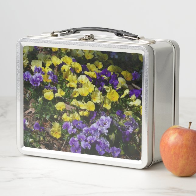 Hillside of Pansies Metal Lunch Box (In Situ)