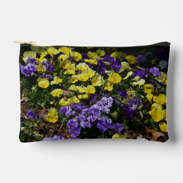 Hillside of Purple and Yellow Pansies Accessory Pouch (Front)