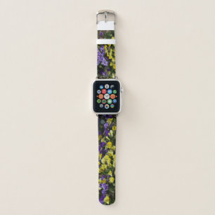 Hillside of Purple and Yellow Pansies Apple Watch Band