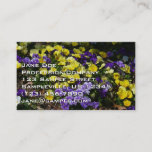 Hillside of Purple and Yellow Pansies Business Card