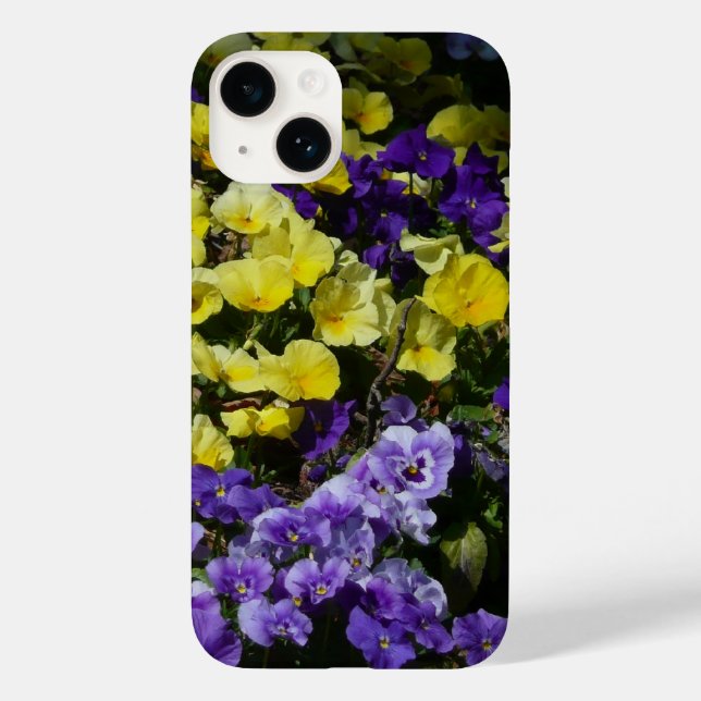 Hillside of Purple and Yellow Pansies Case-Mate iPhone Case (Back)