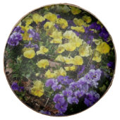 Hillside of Purple and Yellow Pansies Chocolate Dipped Oreo (Front)