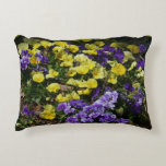 Hillside of Purple and Yellow Pansies Decorative Pillow