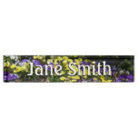 Hillside of Purple and Yellow Pansies Desk Name Plate